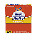 Hefty® Strong Tall Kitchen Drawstring Bags, 13 gal, 23.75" x 27", White, 90 Bags/Box, 3 Boxes/Carton 1 thumbnail image