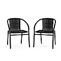 Flash Furniture Lila Restaurant Stack Chairs, Black, Pack Of 2 Chairs