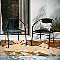 Flash Furniture Lila Restaurant Stack Chairs, Black, Pack Of 2 Chairs 1 thumbnail image