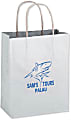 Custom Promotional Paper Shopping Bags, 10" x 5" x 13", White 1 thumbnail image