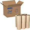 Scott® Kraft 1-Ply Paper Towels, 100% Recycled, Brown, 400' Per Roll, Pack Of 12 Rolls