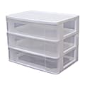 Advantus Desktop Plastic 3-Drawer Storage Unit, 9 3/4" x 13 1/2" x 10 1/2", White 1 thumbnail image