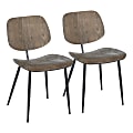 LumiSource Wilson Chairs, Black/Espresso, Set Of 2 Chairs