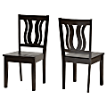 Baxton Studio Fenton Dining Chairs, Dark Brown, Set Of 2 Chairs