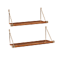Linon Lalaine Wall Shelves, Brown/Gold, Set Of 2 Shelves 1 thumbnail image