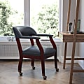 Flash Furniture Luxurious Vinyl Rolling Conference Chair, Navy