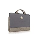 Solo New York Pilot Slim Briefcase With 15.6" Laptop Pocket, Gray/Tan 1 thumbnail image