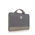 Solo New York Pilot Slim Briefcase With 15.6" Laptop Pocket, Gray/Tan