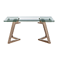 Eurostyle Donar Wood/Glass Rectangular Extension Table, 30"H x 95"W x 35-1/2"D, Walnut/Clear