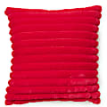 Dormify Jamie Plush Ribbed Square Pillow, Red