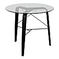 LumiSource Trilogy Glass And Wood Round Dinette Table, 30-1/2”H x 34”W x 34”D, Black 1 thumbnail image