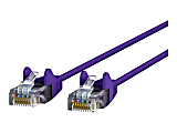 Belkin Slim - Patch cable - RJ-45 (M) to RJ-45 (M) - 15 ft - UTP - CAT 6 - molded, snagless - purple 1 thumbnail image