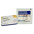 First Aid Only Gauze Pads, 3" x 3", White, Pack Of 4 Pads 1 thumbnail image