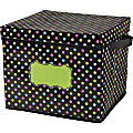 Teacher Created Resources Decorative Storage Bin With Lid, Medium Size, 10 1/2" x 13" x 12", Chalkboard Brights 1 thumbnail image