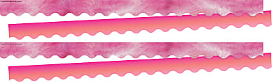 Barker Creek Double-Sided Scalloped-Edge Border Strips, Pink Tie-Dye/Ombré, 2-1/4" x 36", Set Of 26 Strips