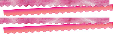 Barker Creek Double-Sided Scalloped-Edge Border Strips, Pink Tie-Dye/Ombré, 2-1/4" x 36", Set Of 26 Strips 1 thumbnail image