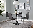 LumiSource Pebble Modern Table, 29-3/4”H x 36-1/4”W x 36-1/4”D, Black/White Marble