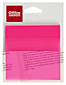 Office Depot® Brand Translucent Sticky Notes, 3" x 3", Pink, 50 Notes Per Pad, Pack Of 2 Pads