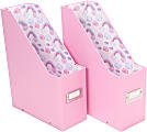 Snap-N-Store Kid’s Magazine File Storage Boxes, 12-1/4”H x 3-15/16”W x 9-3/4”D, Pink/Rainbow, Pack Of 2 Boxes