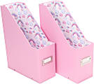 Snap-N-Store Kid’s Magazine File Storage Boxes, 12-1/4”H x 3-15/16”W x 9-3/4”D, Pink/Rainbow, Pack Of 2 Boxes 1 thumbnail image