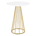 LumiSource Canary Cece Contemporary Glam Counter Table, 36”H x 27”W x 27”D, Gold/White