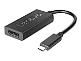 Lenovo - USB / DisplayPort adapter - 24 pin USB-C (M) to DisplayPort (F) - DisplayPort 1.2a - 4K support - for ThinkBook 14s Yoga G2 IAP; ThinkCentre M75t Gen 2; ThinkPad T14s Gen 3; X1 Nano Gen 2