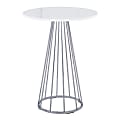 LumiSource Canary Cece Contemporary Glam Counter Table, 36”H x 27”W x 27”D, Chrome/White