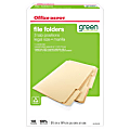 Office Depot® Brand Top Tab Folders, 1/3 Cut, Legal Size, 100% Recycled, Manila, Pack Of 100 1 thumbnail image