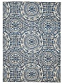 Linon Washable Outdoor Area Rug, Zelley, 7' x 9', Smoke/Blue 1 thumbnail image