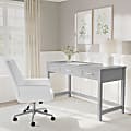 Martha Stewart Hutton Shaker Style Home Office 3 Drawer Desk, Gray Frame/Brushed Nickel Hardware 1 thumbnail image