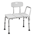 HealthSmart® Transfer Shower Chair With Adjustable Legs, 26 1/2"H x 16"W x 21 1/2"D, White
