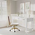 Martha Stewart Hutton Shaker Style Home Office 3 Drawer Desk, White Frame/Polished Brass Hardware 1 thumbnail image