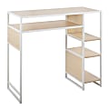 LumiSource Display Farmhouse Metal/Wood Bar-Height Table With Storage Space, 39-1/2"H x 43-1/4"W x 19"D, Natural/White 1 thumbnail image