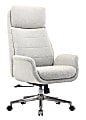Realspace® Modern Comfort Pizana Bouclé Fabric High-Back Executive Office Chair, Light Sand/Brushed Nickel, BIFMA Compliant