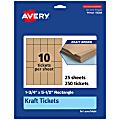 Avery® Printable Tickets, 1.75"x5.5", Kraft Brown, Pack Of 250 1 thumbnail image