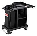 Suncast Commercial® Plastic Cart, Compact Housekeeping, 46-5/8"H x 23-1/4"W x 43-7/16"D, Black