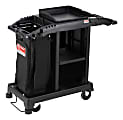 Suncast Commercial® Plastic Cart, Compact Housekeeping, 46-5/8"H x 23-1/4"W x 43-7/16"D, Black 1 thumbnail image