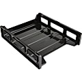 Business Source Front-Load Stackable Letter Tray - Desktop - Stackable - 25% Recycled - Black - Plastic - 1 Each 1 thumbnail image