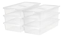 IRIS® Plastic Storage Containers, 41 Quarts, 6" x 16 1/4" x 35 5/8", Clear, Case Of 6 1 thumbnail image