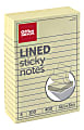 Office Depot® Brand Lined Sticky Notes, 4" x 6", Pastel Yellow, 100 Sheets Per Pad, Pack Of 4 Pads