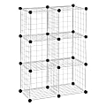 Honey-can-do SHF-01794 6-Pack Modular Mesh Storage Cube, Silver - 43" Height x 14.3" Width28.9" Length - Heavy Duty, Interlockable, Stackable, Sturdy - Silver - Steel - 6 Pack