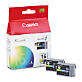 Canon® BCI-16 Tri-Color Ink Tanks, Pack Of 2, 9818A003