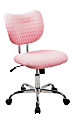 Realspace® Jancy Quilted Fabric Low-Back Task Chair, Pink/Chrome 1 thumbnail image