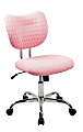 Realspace® Jancy Quilted Fabric Low-Back Task Chair, Pink/Chrome