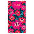 2022-2024 Willow Creek Press Checkbook 2-Year Monthly Academic Pocket Planner, 3-1/2" x 6-1/2", Pink Floral, July 2022 to June 2024 , 29473