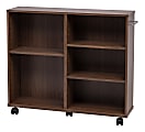 IRIS 26"H 5-Shelf Wide Rolling-Shelf, Dark Brown 1 thumbnail image