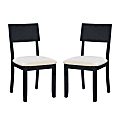 Linon Dixie Dining Chairs, Beige/Dark Charcoal, Set Of 2 Chairs