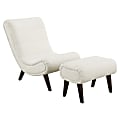 Office Star Hawkins Faux Leather Lounger with Ottoman, White/Brown