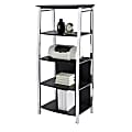 Realspace® Mezza 60"H 4-Shelf Bookcase, Black/Chrome 1 thumbnail image