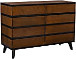 Linon Dunmar 6-Drawer Dresser, 34"H x 48"W x 18"D, Walnut 1 thumbnail image